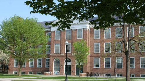 An exterior photo of Silsby Hall 