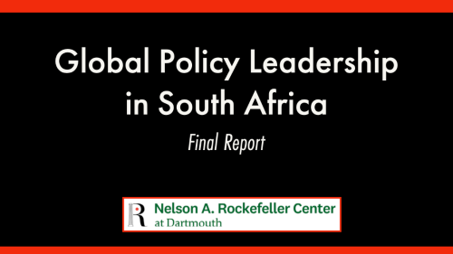 Text: Global Policy Leadership in South Africa. Final Report