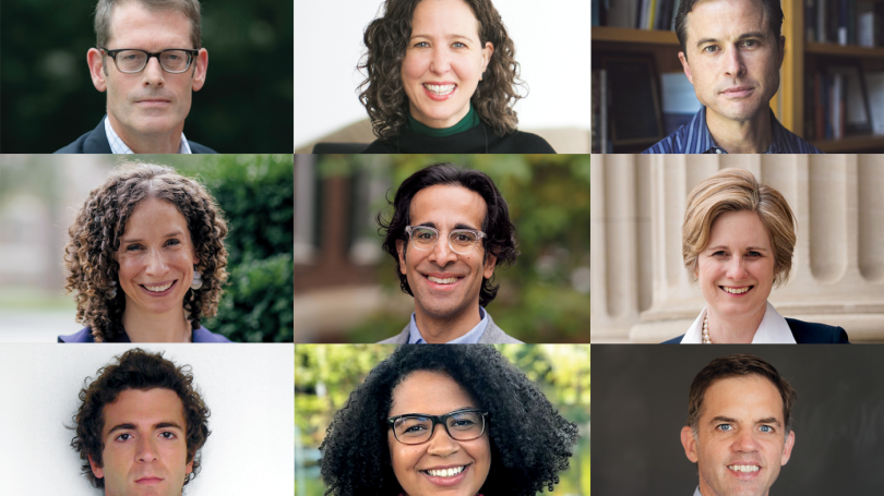 Headshots of nine speakers