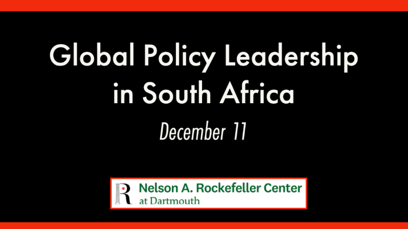 Text: Global Policy Leadership in South Africa. December 11