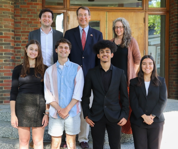 Justice Bassett with Rocky faculty and student fellows outside of the Rockefeller Center