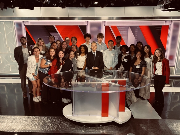 The First-Year Fellows with Jake Tapper in a CNN studio.