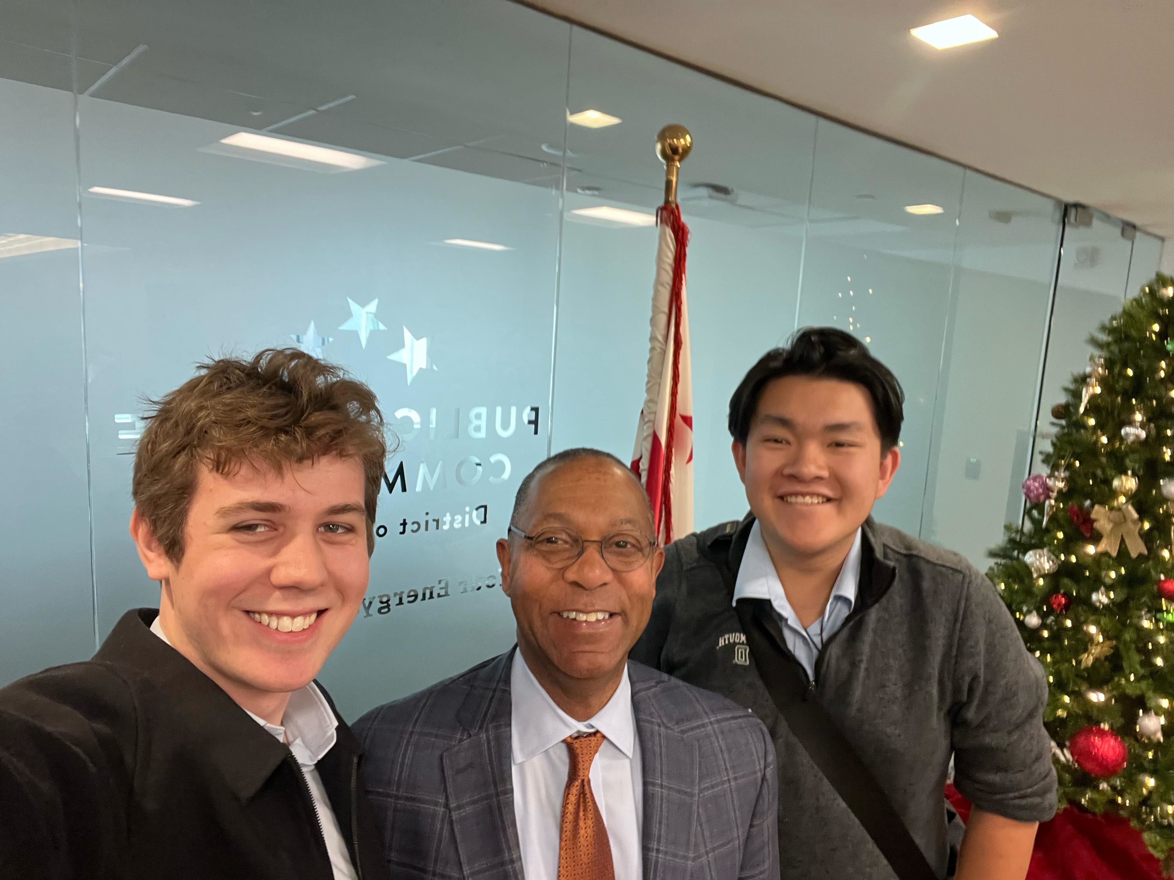Two RLF students with a leader in DC.